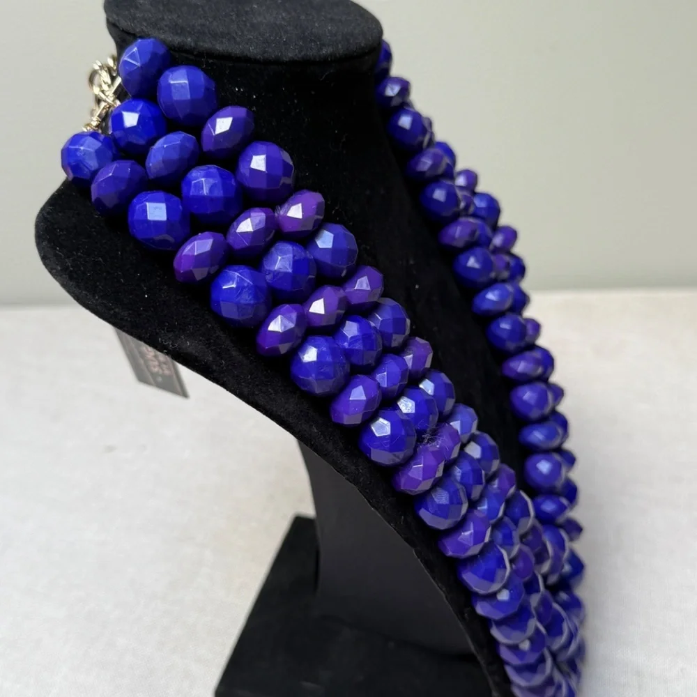 Sugarfix By Bauble Bar Triple Strand Purple Necklace NWT - Picture 9 of 9